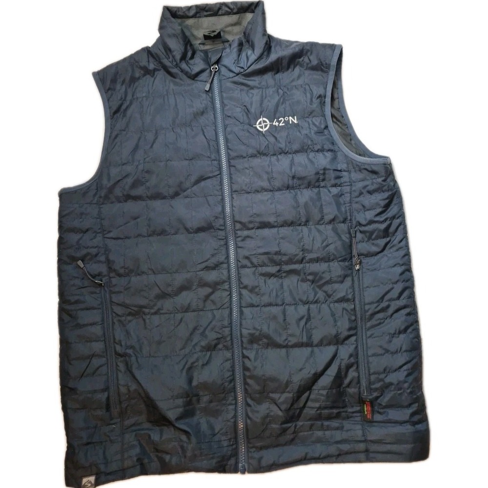 Storm Creek Mens Puffer Vest M Blue 42°N Full Zip Quilted‎ Thermolite Nautical